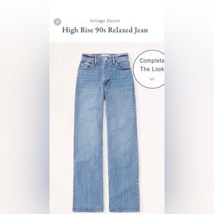 Abercrombie & Fitch High Rise 90s Relaxed Jean size 28/6R in Medium Wash